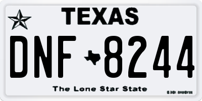 TX license plate DNF8244