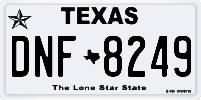 TX license plate DNF8249