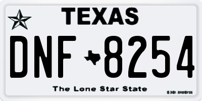 TX license plate DNF8254