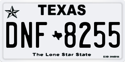 TX license plate DNF8255