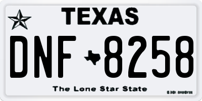 TX license plate DNF8258