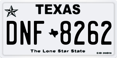 TX license plate DNF8262