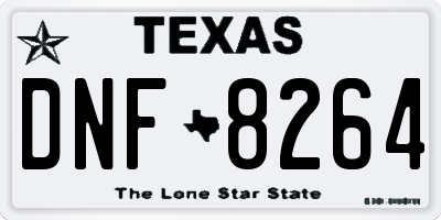 TX license plate DNF8264