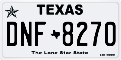 TX license plate DNF8270