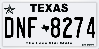 TX license plate DNF8274