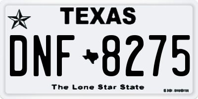 TX license plate DNF8275
