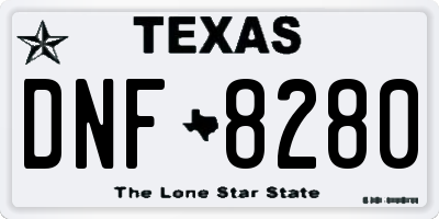 TX license plate DNF8280