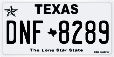 TX license plate DNF8289