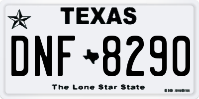 TX license plate DNF8290