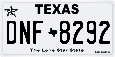 TX license plate DNF8292