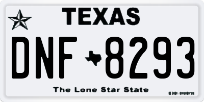 TX license plate DNF8293