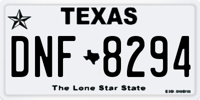 TX license plate DNF8294