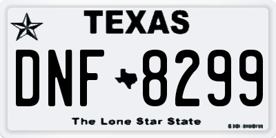 TX license plate DNF8299
