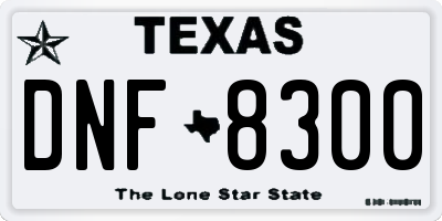 TX license plate DNF8300