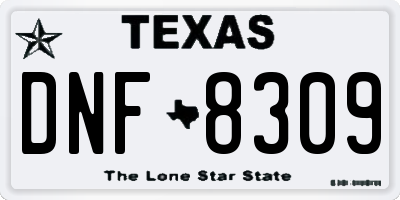 TX license plate DNF8309
