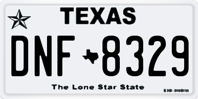 TX license plate DNF8329