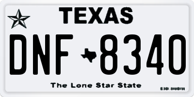 TX license plate DNF8340