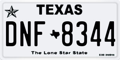 TX license plate DNF8344