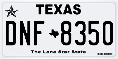 TX license plate DNF8350