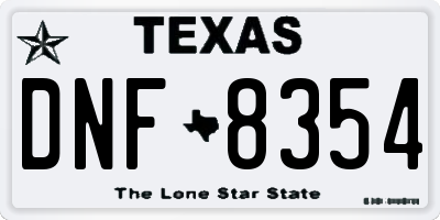 TX license plate DNF8354