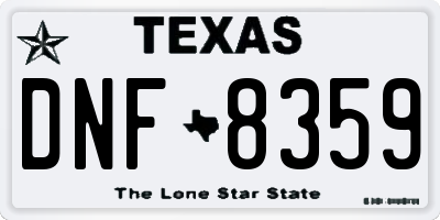 TX license plate DNF8359