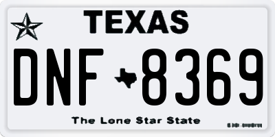 TX license plate DNF8369