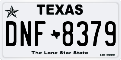 TX license plate DNF8379