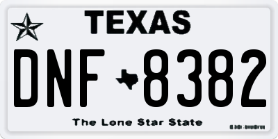 TX license plate DNF8382