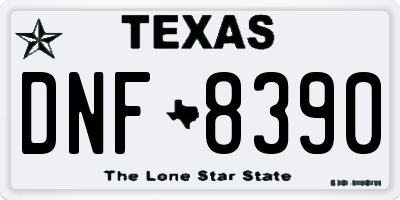 TX license plate DNF8390