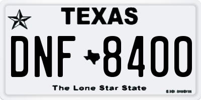 TX license plate DNF8400