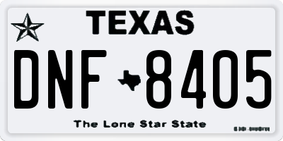 TX license plate DNF8405
