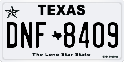 TX license plate DNF8409