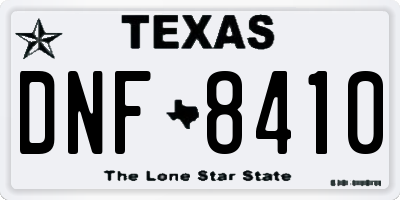 TX license plate DNF8410