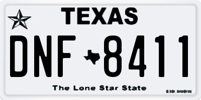 TX license plate DNF8411