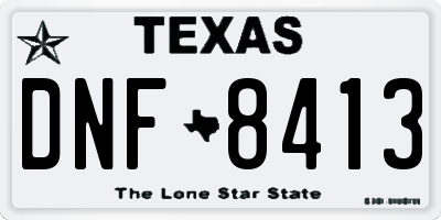 TX license plate DNF8413