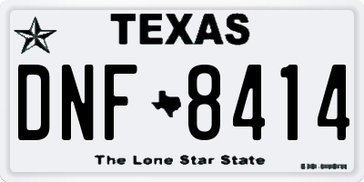 TX license plate DNF8414