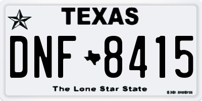 TX license plate DNF8415