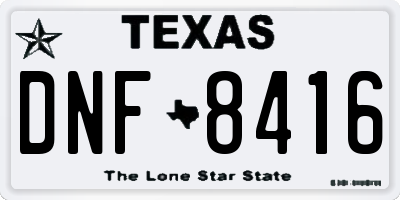 TX license plate DNF8416