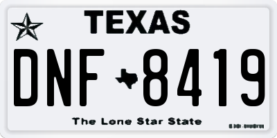 TX license plate DNF8419