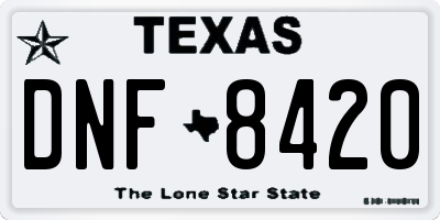TX license plate DNF8420