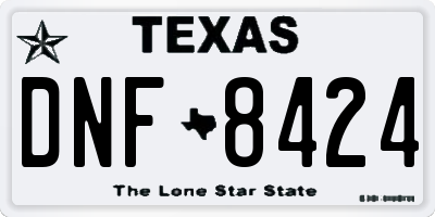 TX license plate DNF8424