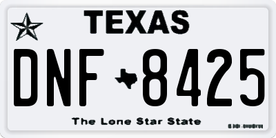 TX license plate DNF8425