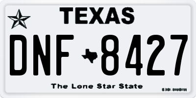 TX license plate DNF8427