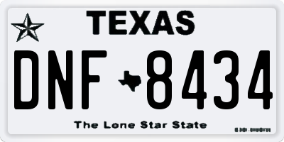 TX license plate DNF8434