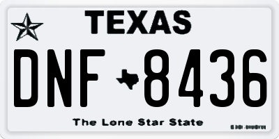 TX license plate DNF8436
