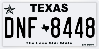 TX license plate DNF8448