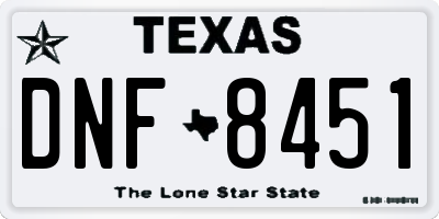 TX license plate DNF8451