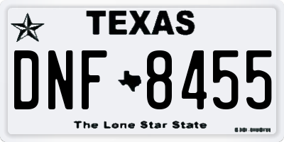 TX license plate DNF8455