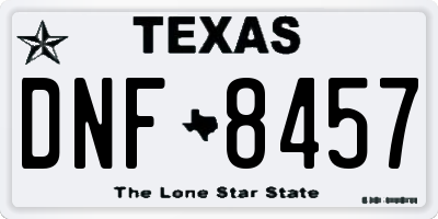 TX license plate DNF8457