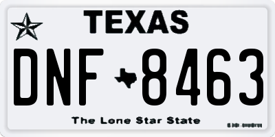 TX license plate DNF8463